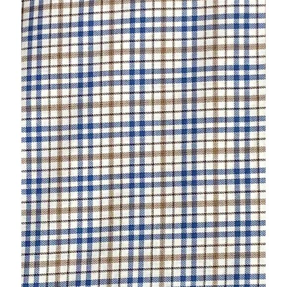 Jos. A. Bank Men's XLarge TravelerBlue Tan Plaid Long Sleeve Button Down Shirt - Picture 2 of 12